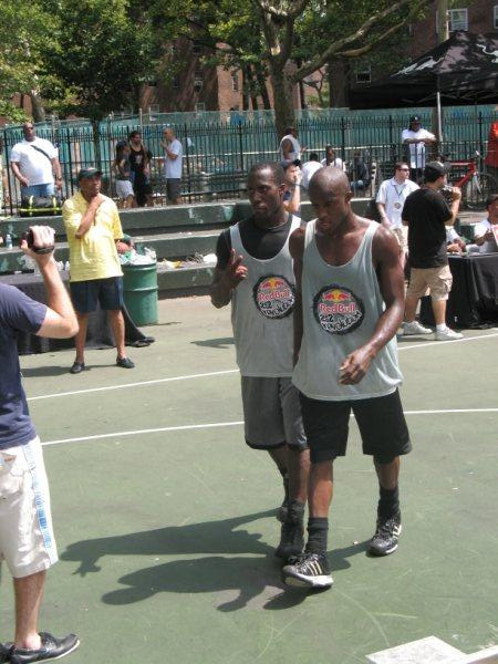 With teammate 